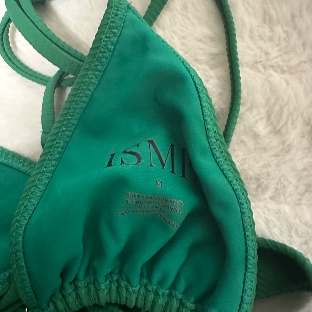 Green Ribbed String Triangle Bikini Set - Women S… - image 4